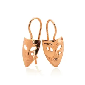 14K Rose Gold Dangle Earrings Mask