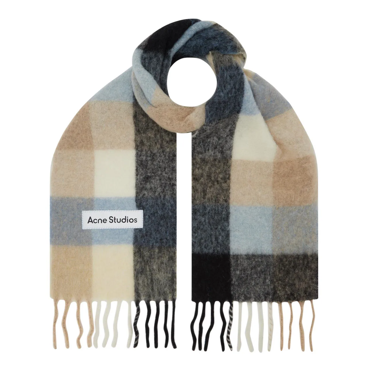 ACNE STUDIOS The Sustainable Edit Vally Check Scarf - Blue  Beige  Black