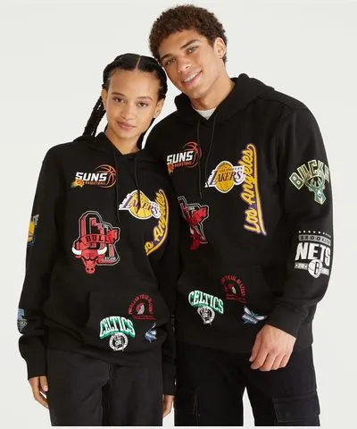 Aeropostale Nba Big Team Logos Pullover Hoodie