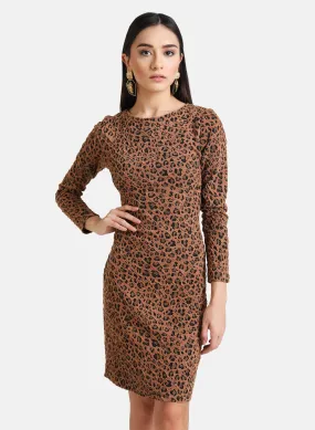 Animal Jacquard Knit Mini Dress