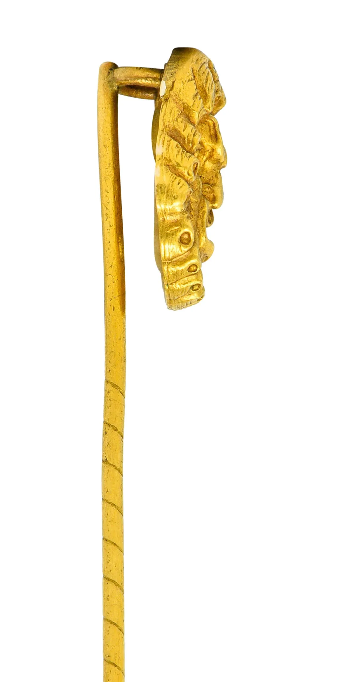 Art Nouveau 18 Karat Gold Grotesque Mask Stickpin