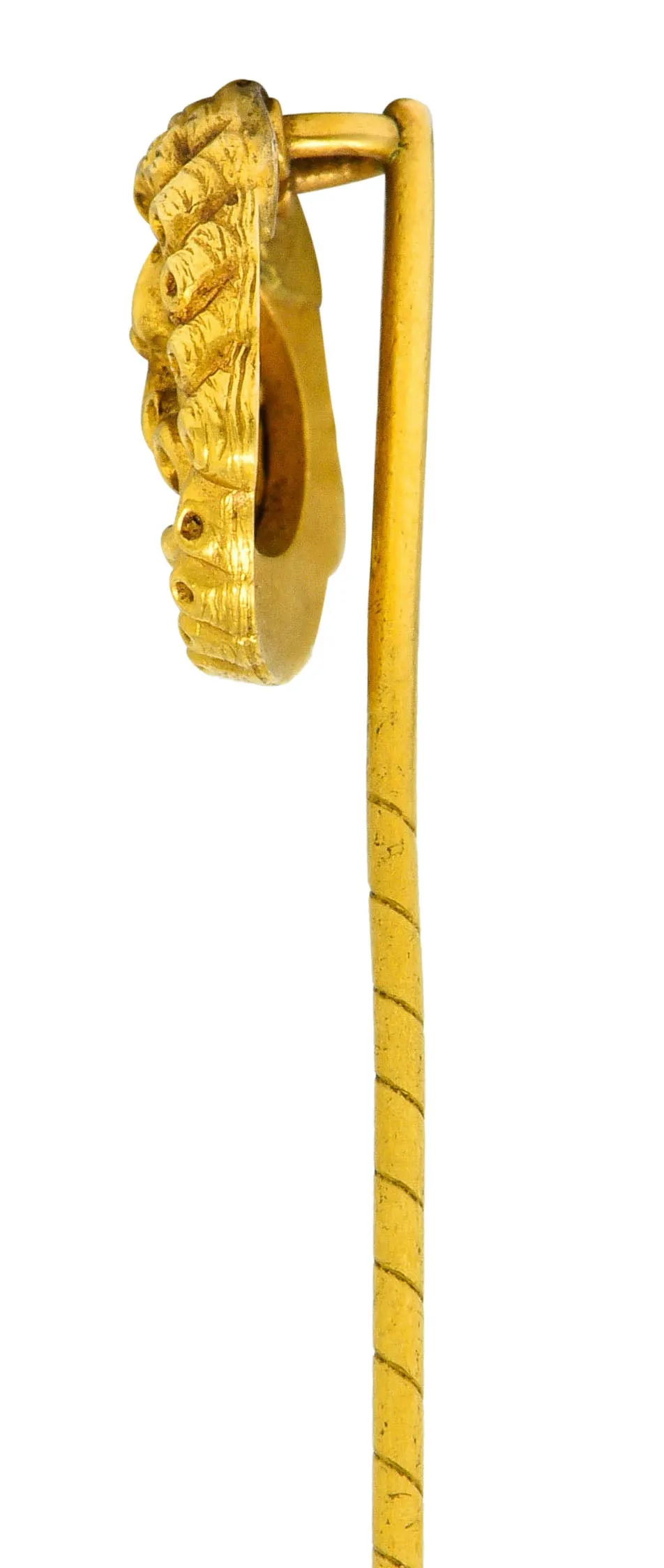 Art Nouveau 18 Karat Gold Grotesque Mask Stickpin