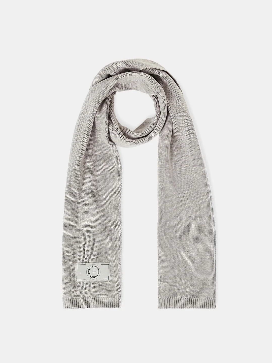 Beige Knit Logo Scarf