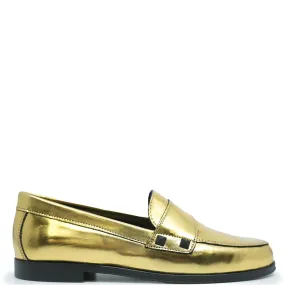 Blublonc Gold Metal Stud Loafer