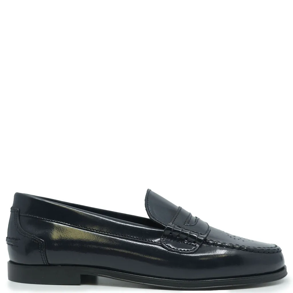 Blublonc Navy Florentic Perforated Penny Loafer