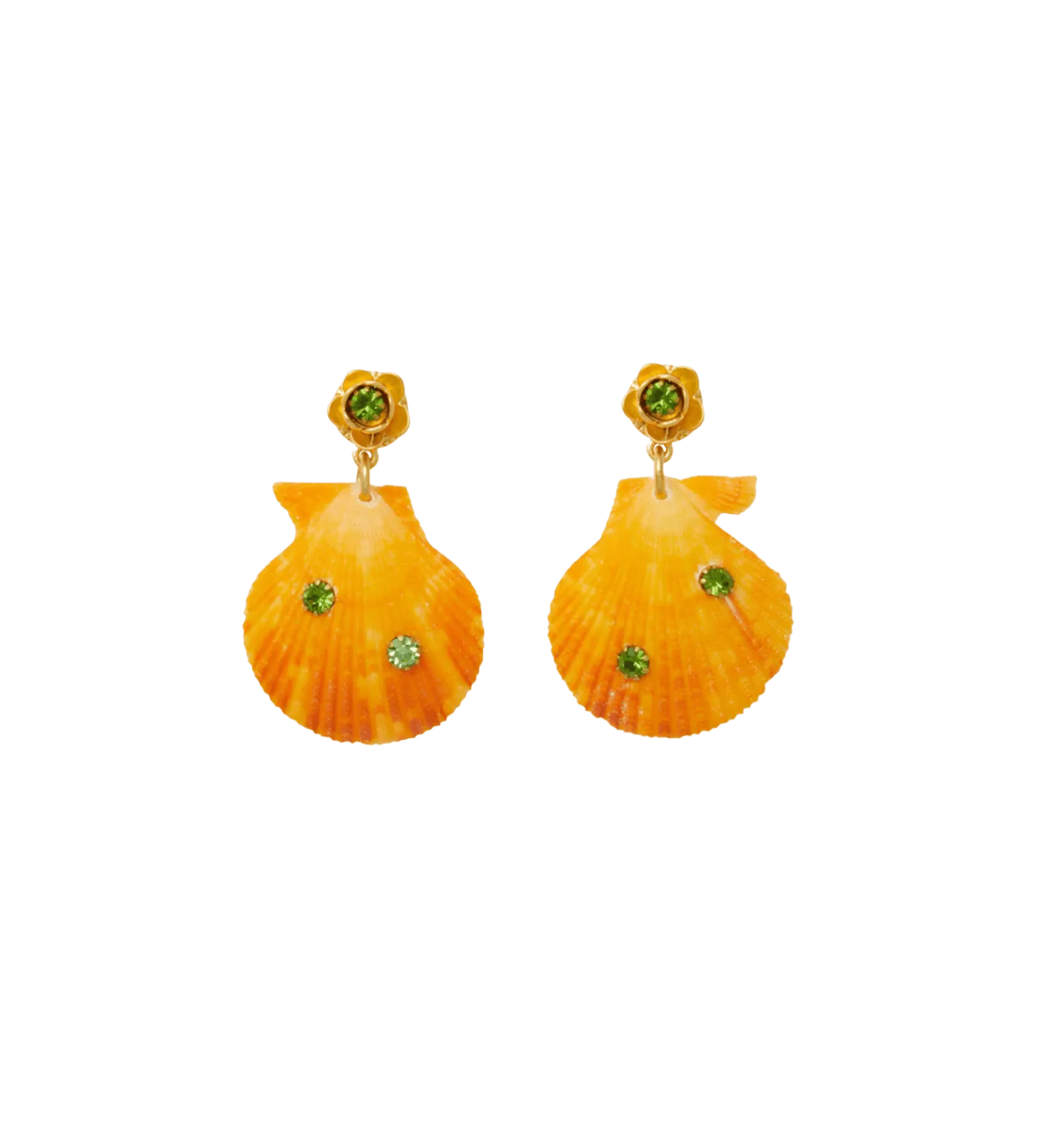 Brinker + Eliza On Holiday Orange Shell Earrings