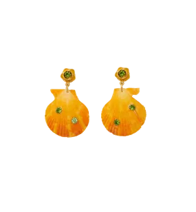 Brinker + Eliza On Holiday Orange Shell Earrings