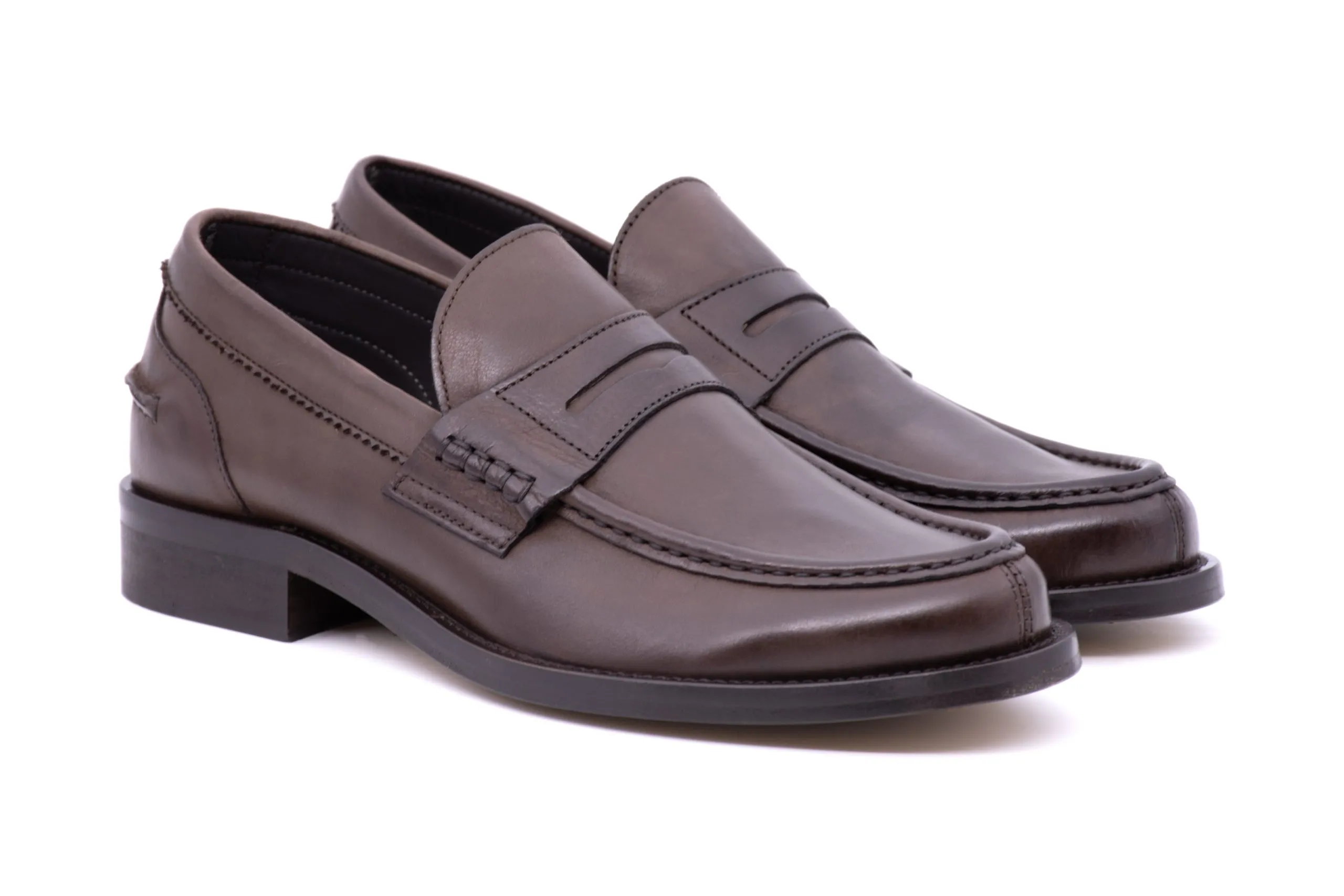 Brushed Loafer with Leather Sole