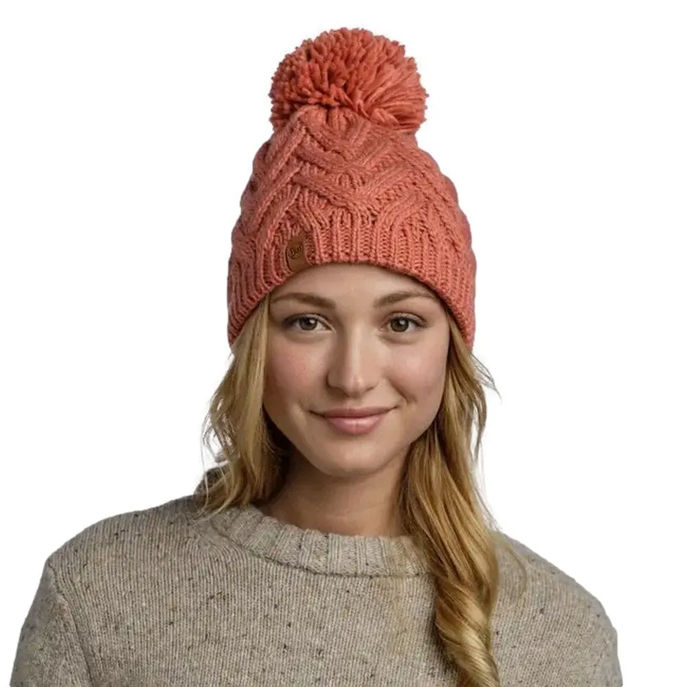 Buff Knitted And Polar Beanie Hat Caryn Crimson