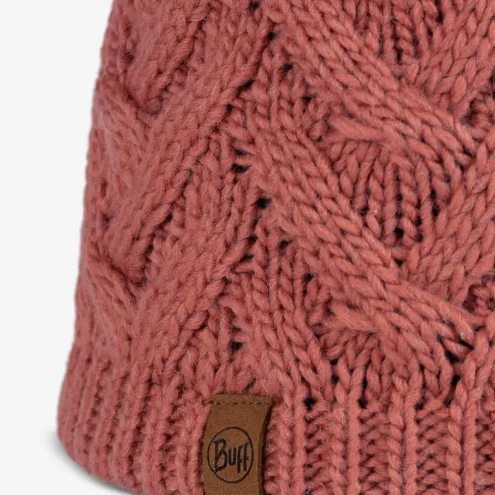 Buff Knitted And Polar Beanie Hat Caryn Crimson