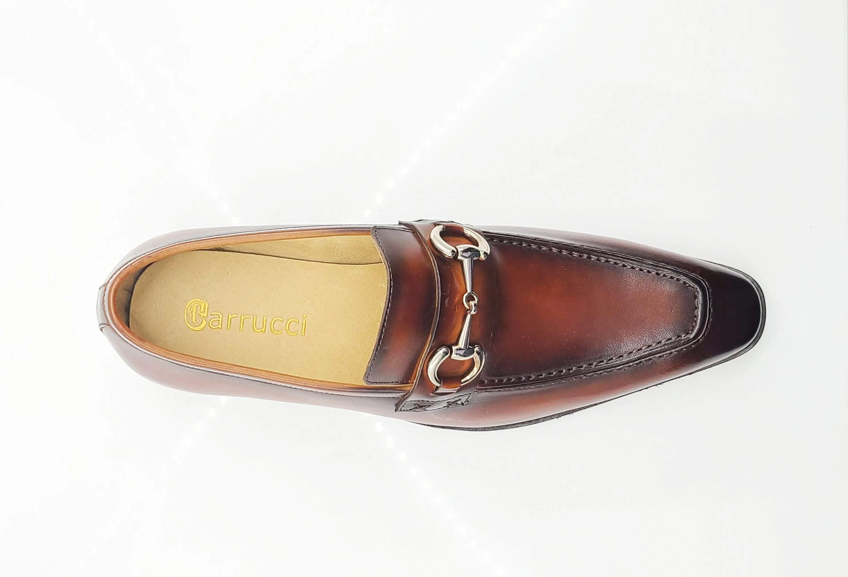 Burnished Calfskin Slip-On Loafer Whiskey