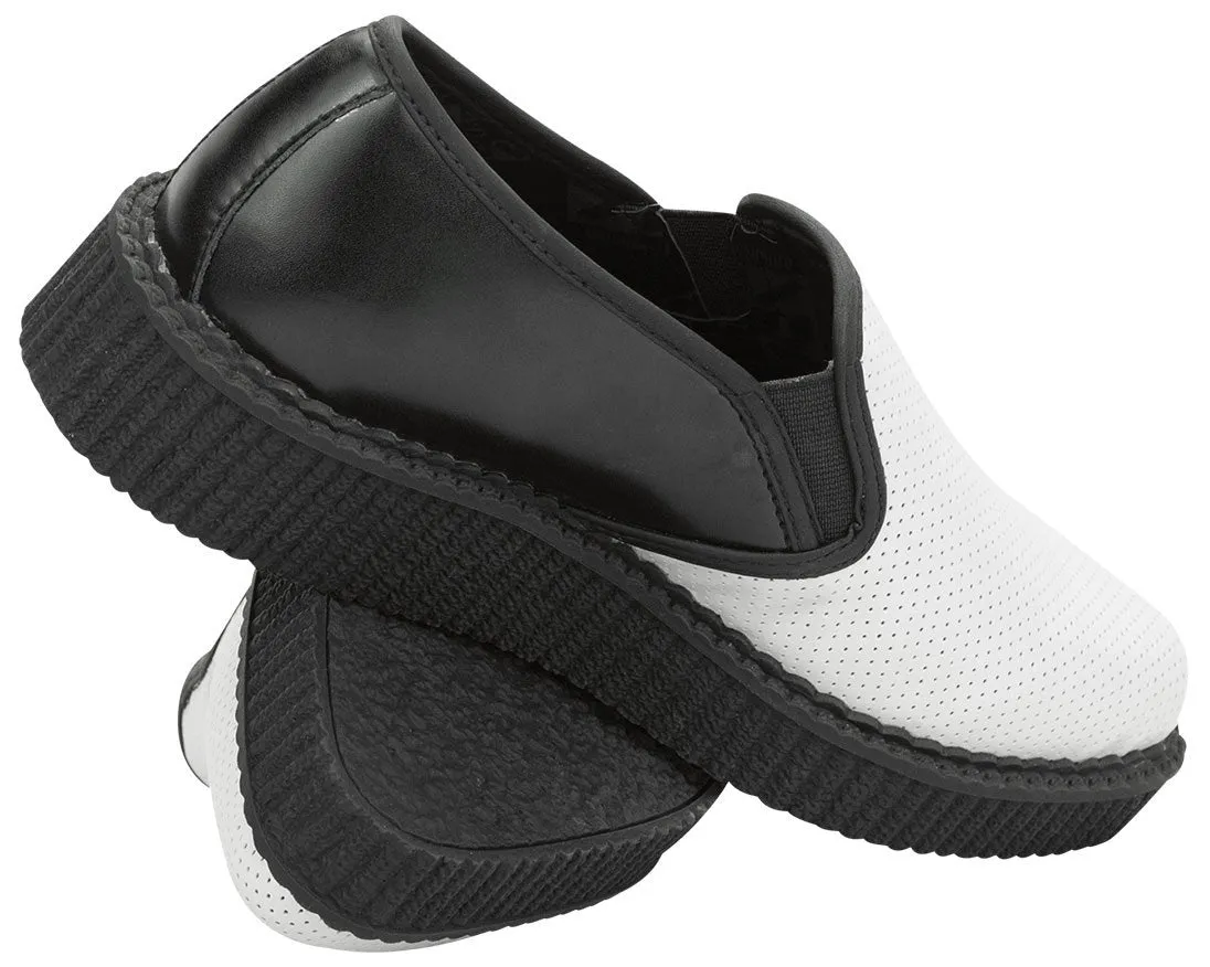 B/W Perf Slip On Creepers