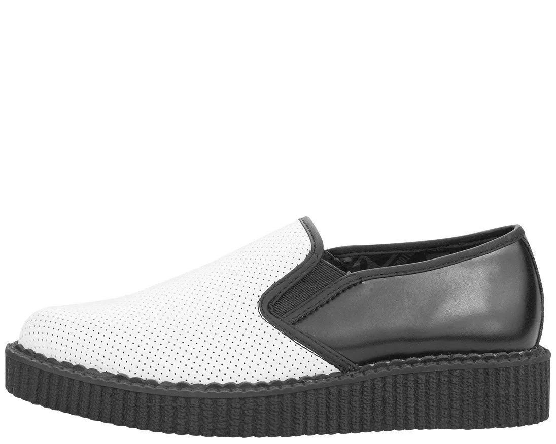 B/W Perf Slip On Creepers