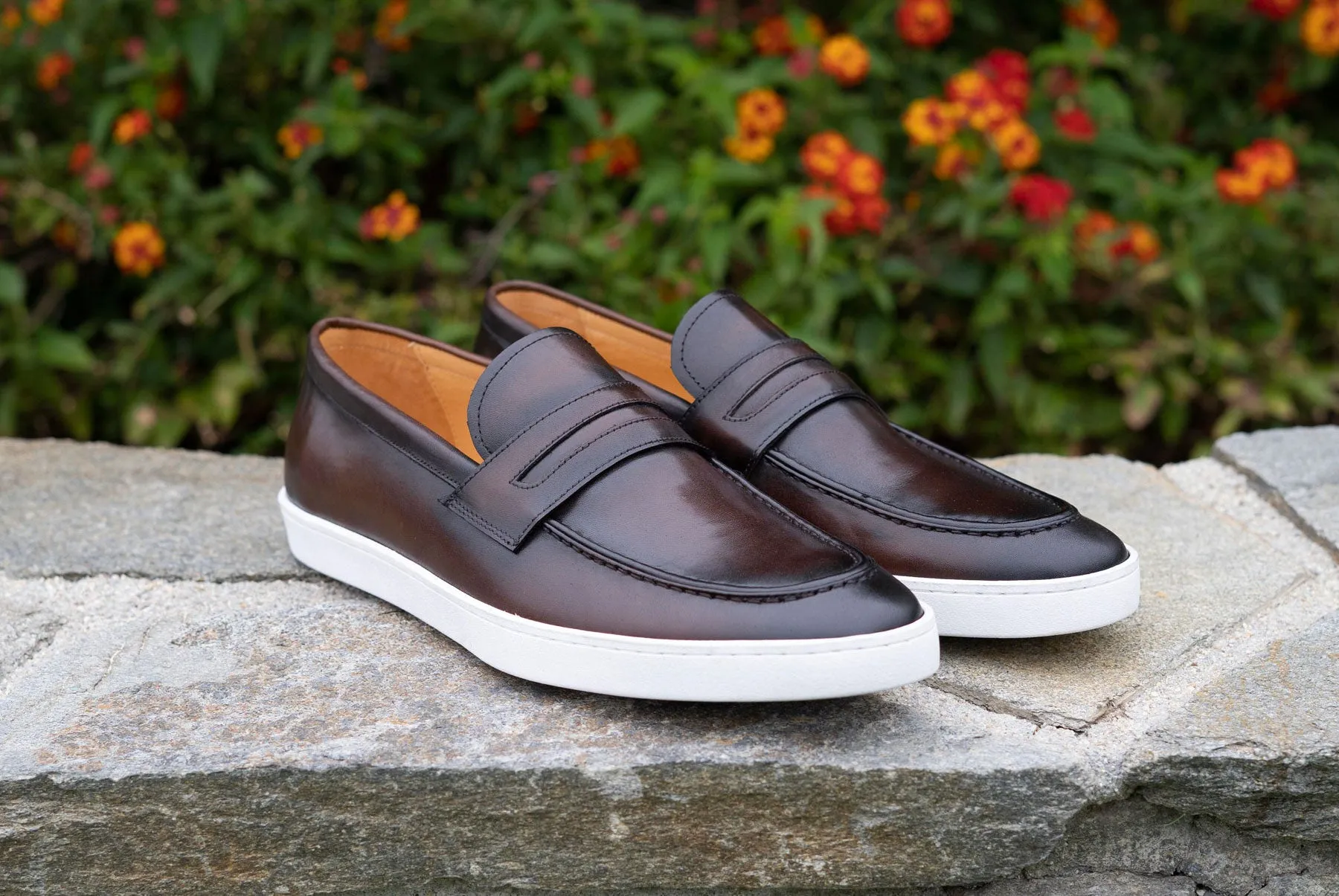 Calfskin Slip On Loafer Chestnut