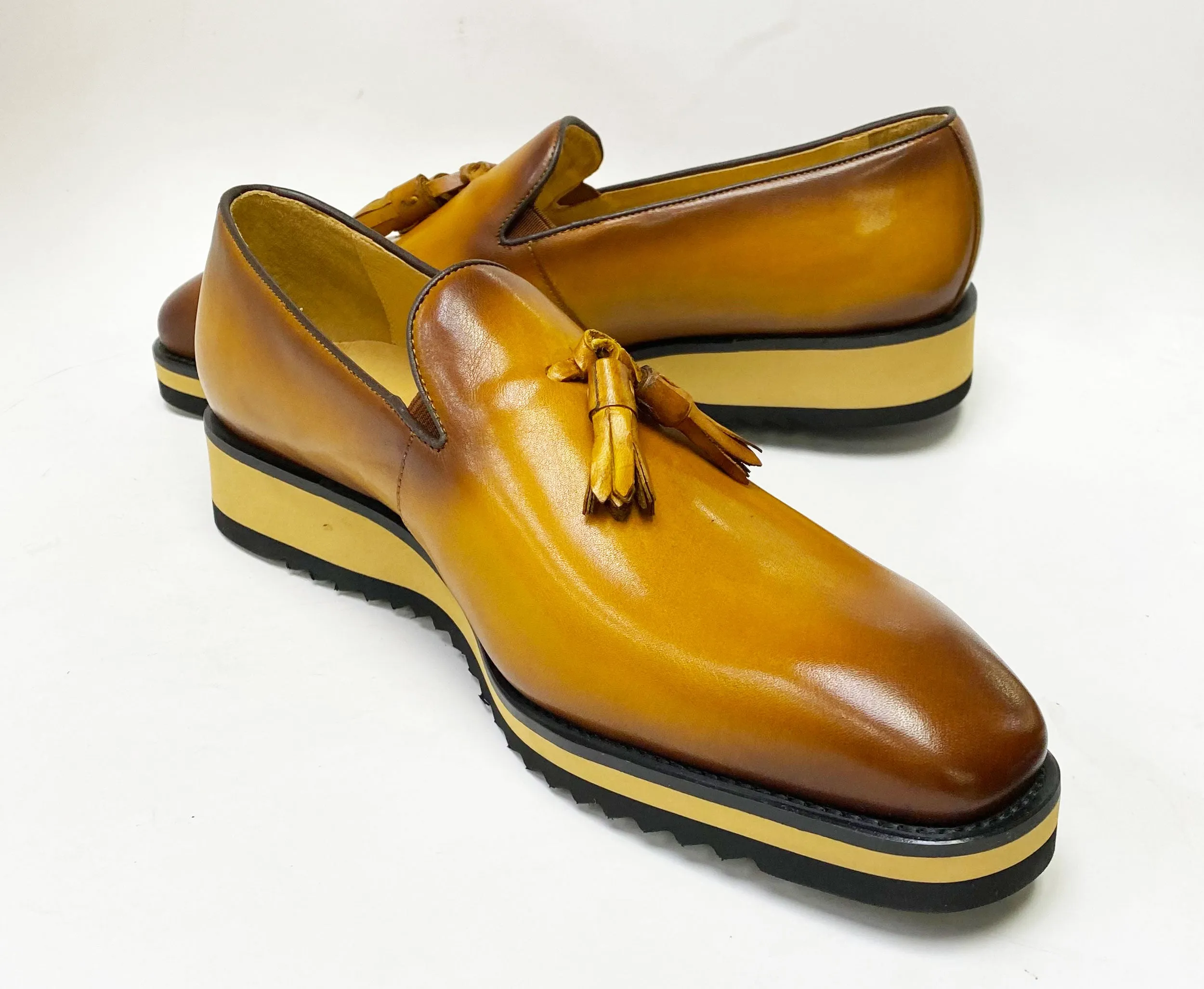 Calfskin Slip-On Tasseled Loafer Cognac