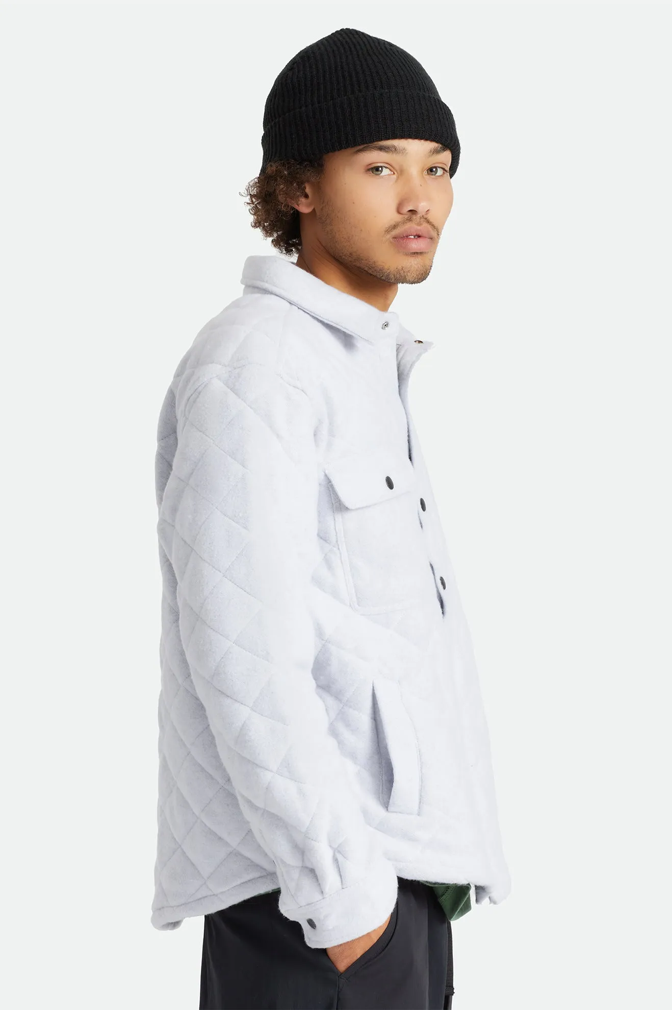 Cass Quilted Fleece Jacket - Heather Grey