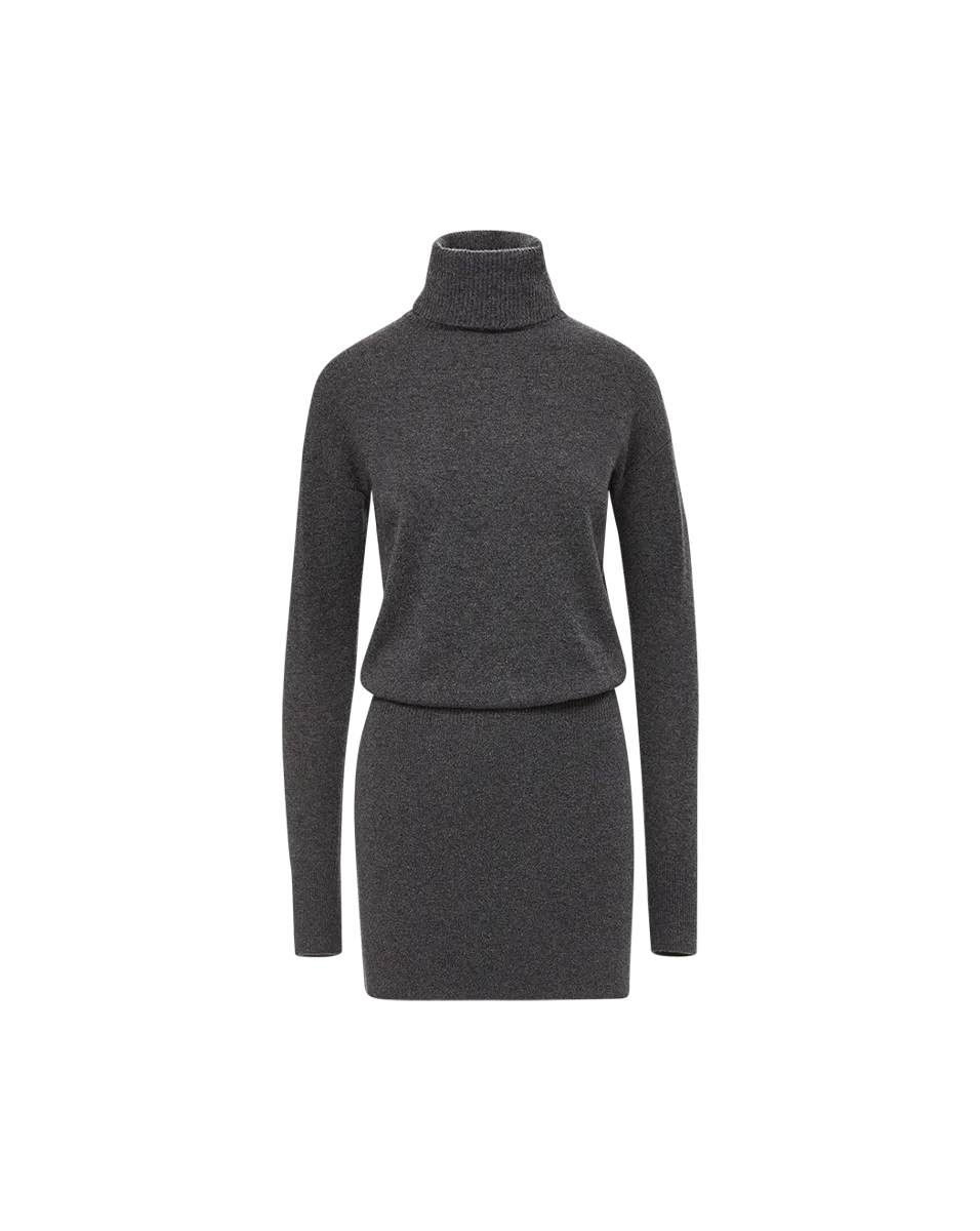 Cassidy Merino Cashmere Turtleneck Dress