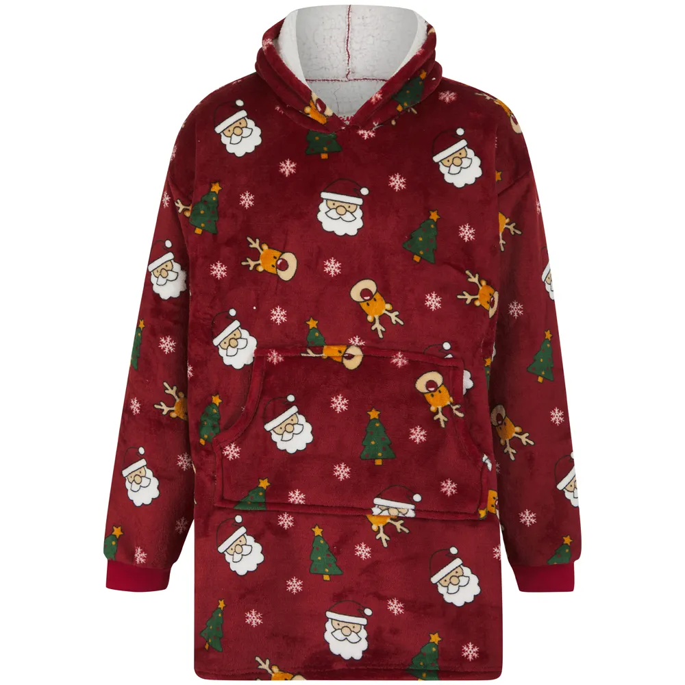 Christmas Oversized Fleece Lined Blanket Hoodie