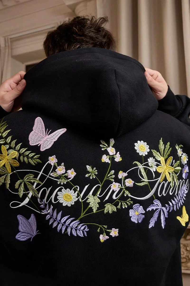 Colorful Floral Embroidery Pullover Hoodie