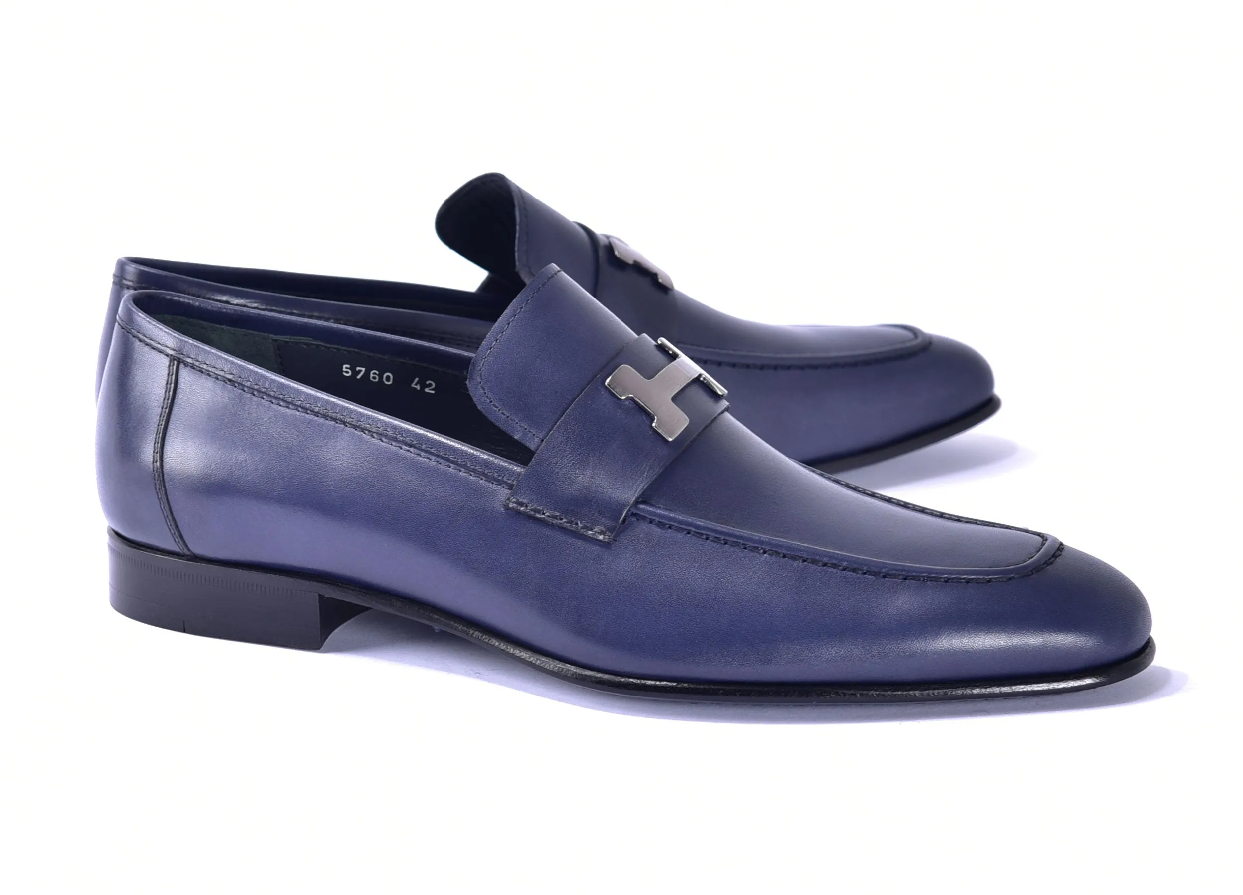 Corrente Burnished Calfskin Loafer Navy