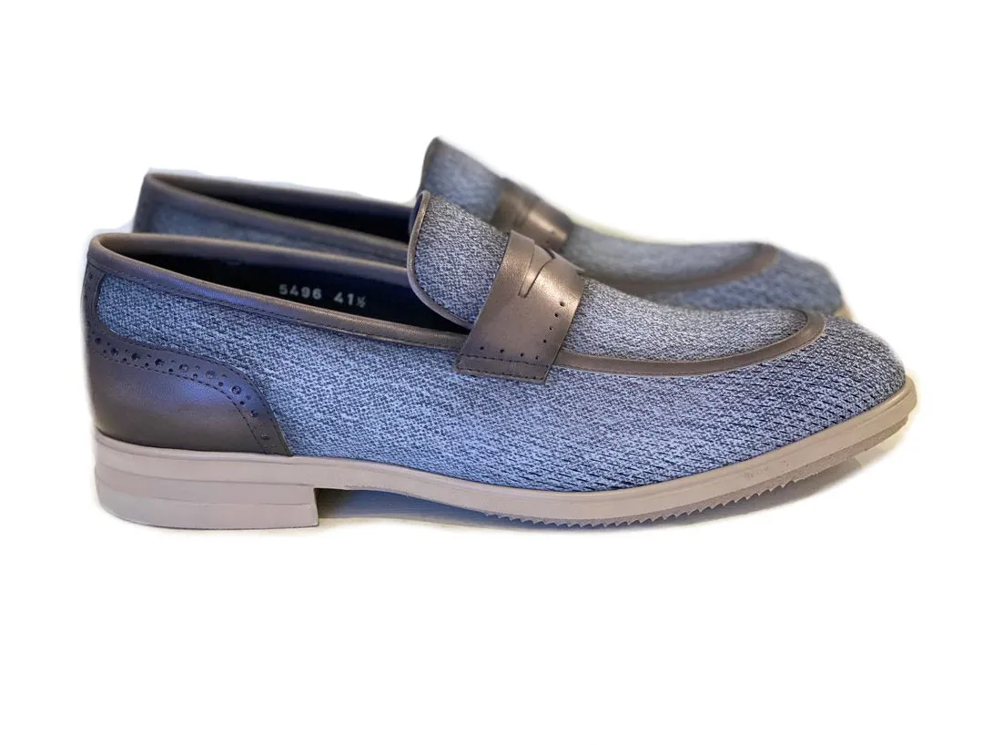 Corrente Calfskin Slip-On Penny Loafer Blue