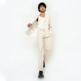 Cream Loose Fit Men's Suit