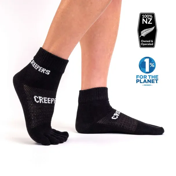 Creepers Merino Toe Socks - Quarter Crew Length