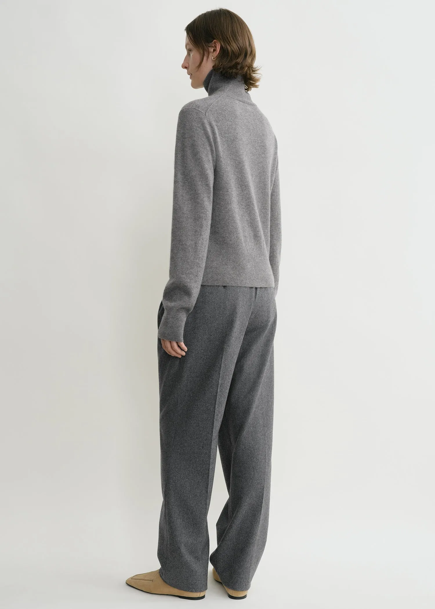 Cropped turtleneck grey melange