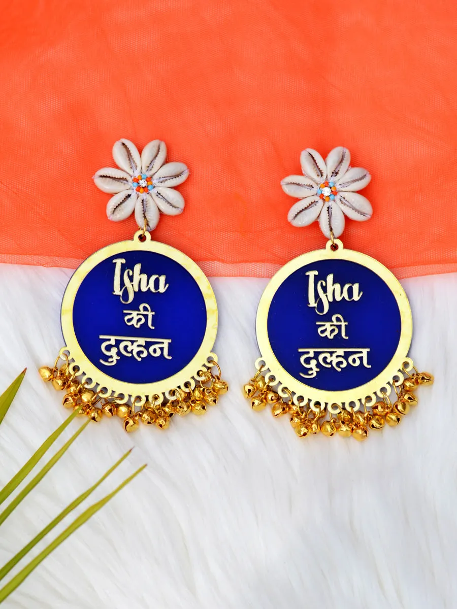 Customised Earrings (with Shell flower & Ghungroo)