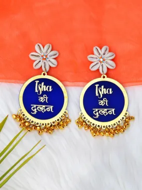 Customised Earrings (with Shell flower & Ghungroo)