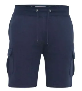 D555 Big Mens Navy Fleece Cargo Shorts With Elasticated Waist (CYRUS 1)