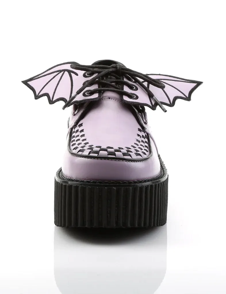 DEMONIA CREEPER-205 - LAVENDER VEGAN LEATHER  PRE ORDER 