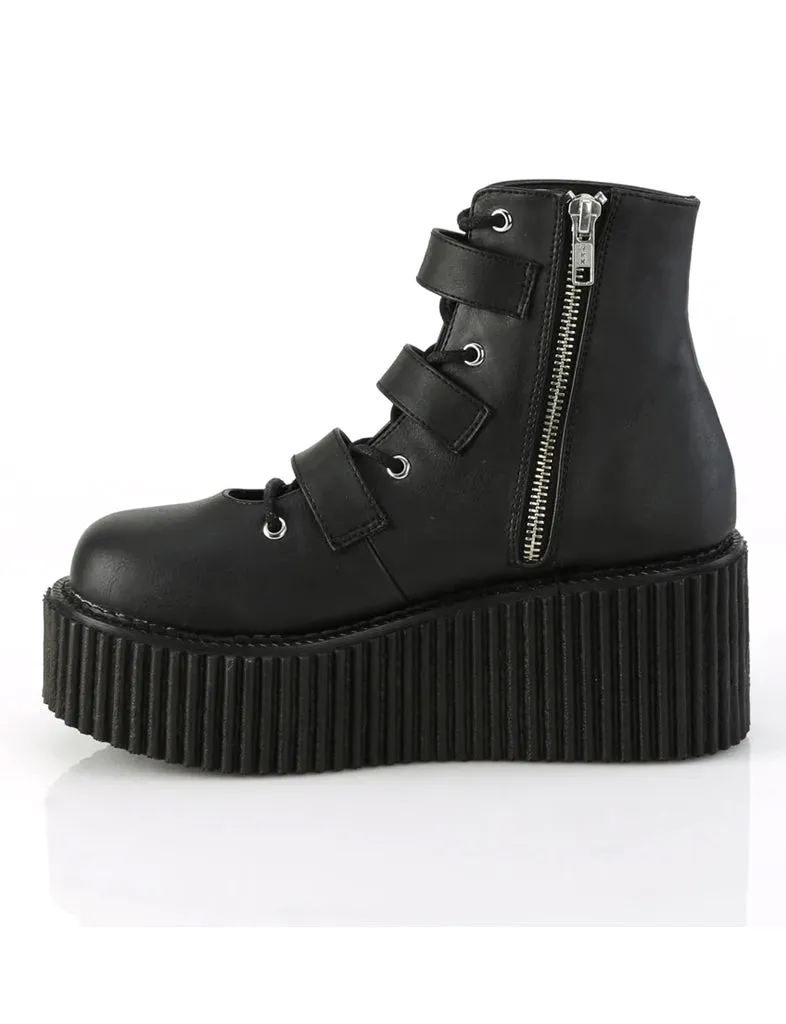 DEMONIA CREEPER-260 - BLACK VEGAN LEATHER  PRE ORDER 