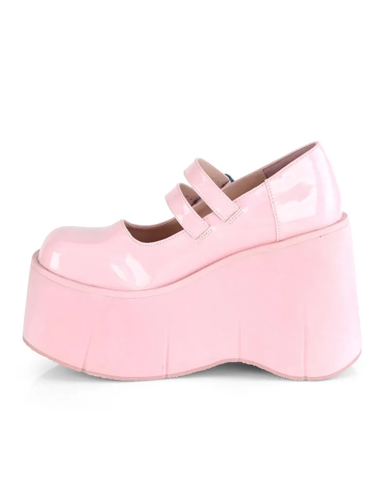 DEMONIA KERA-08 PLATFORM MARYJANES - BABY PINK HOLOGRAM  PRE ORDER 