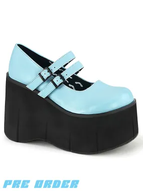 DEMONIA KERA-08 PLATFORM MARYJANES - BLUE VEGAN LEATHER  PRE ORDER 