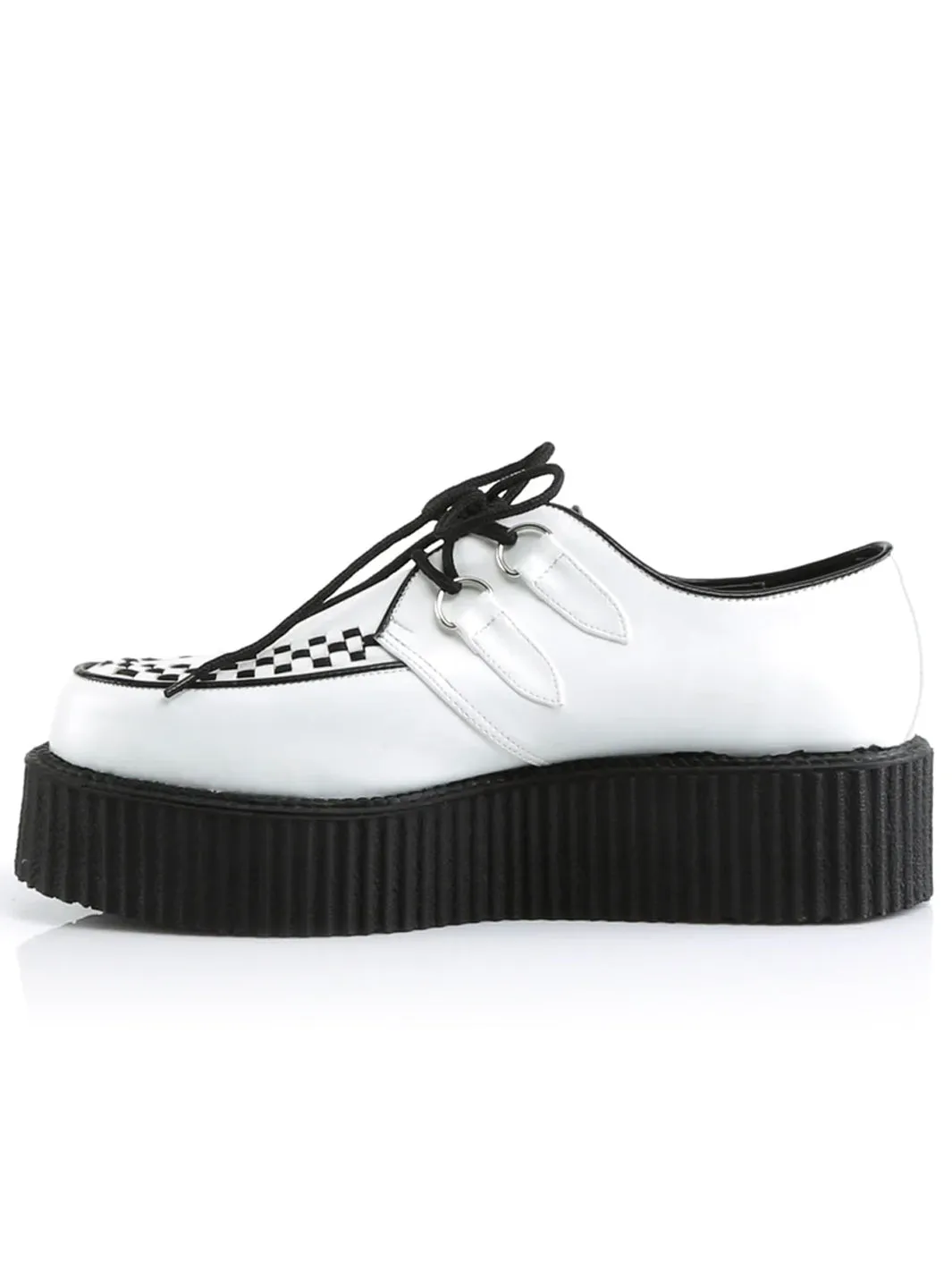 DEMONIA V-CREEPER-502 - WHITE VEGAN LEATHER  PRE ORDER 