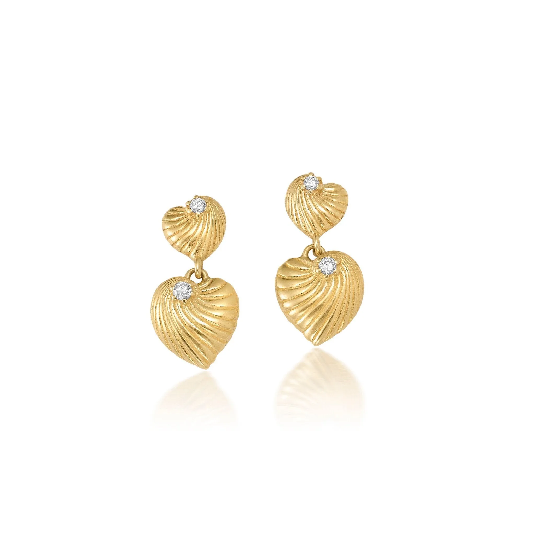 Diamond Heart Shell Earrings