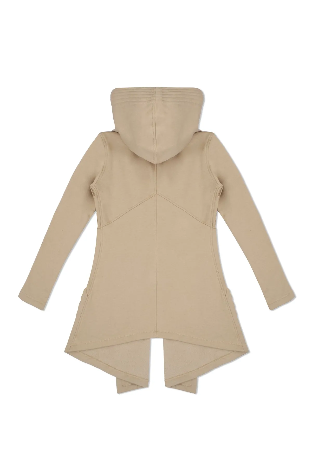 DRAPED HOODIE IN TAN