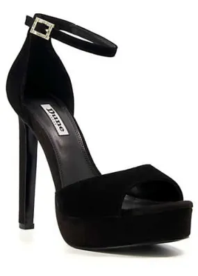 Dune London Mascot Black Peep-Toe Platform Sandals | Kaleidoscope