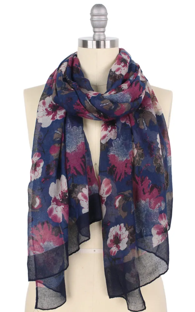 EAS9873 Flower Print Oblong Scarf