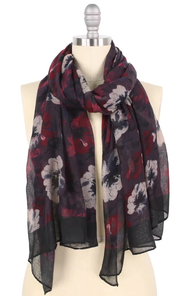 EAS9873 Flower Print Oblong Scarf