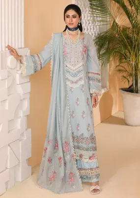 ELAF Premium Luxury Pret Embroidered Lawn 3Pc Suit ELP-07B Skyler