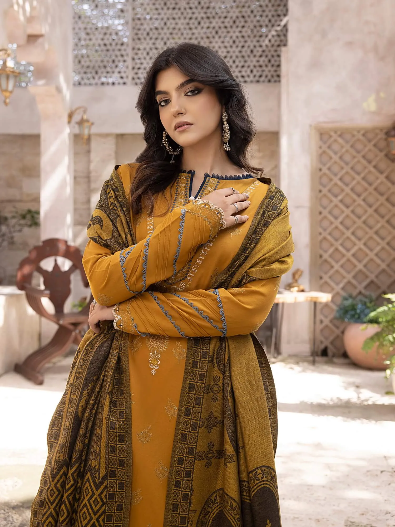 ELAK by Humdum Unstitched Embroidered Khaddar 3Pc Suit EL-04