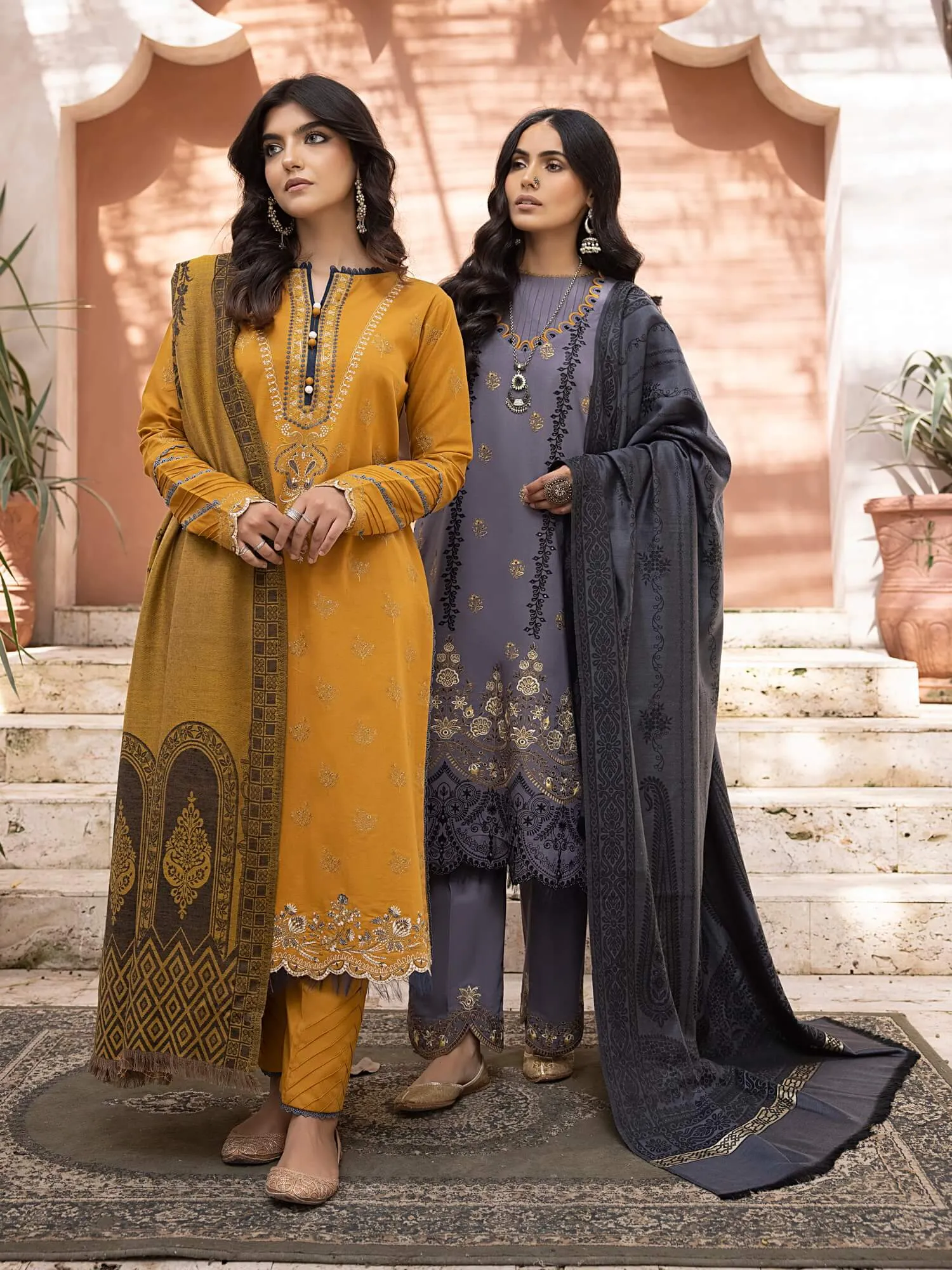 ELAK by Humdum Unstitched Embroidered Khaddar 3Pc Suit EL-04