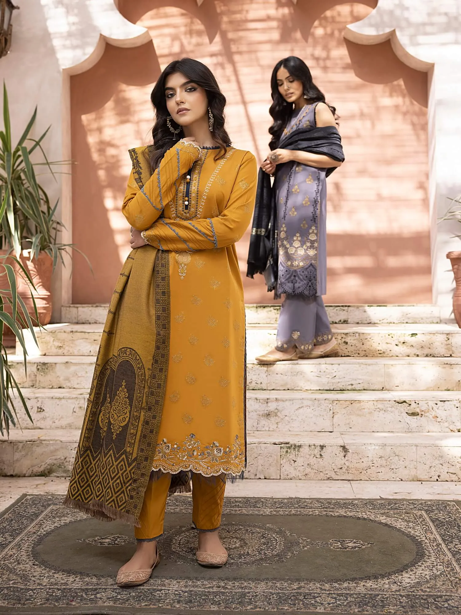 ELAK by Humdum Unstitched Embroidered Khaddar 3Pc Suit EL-04