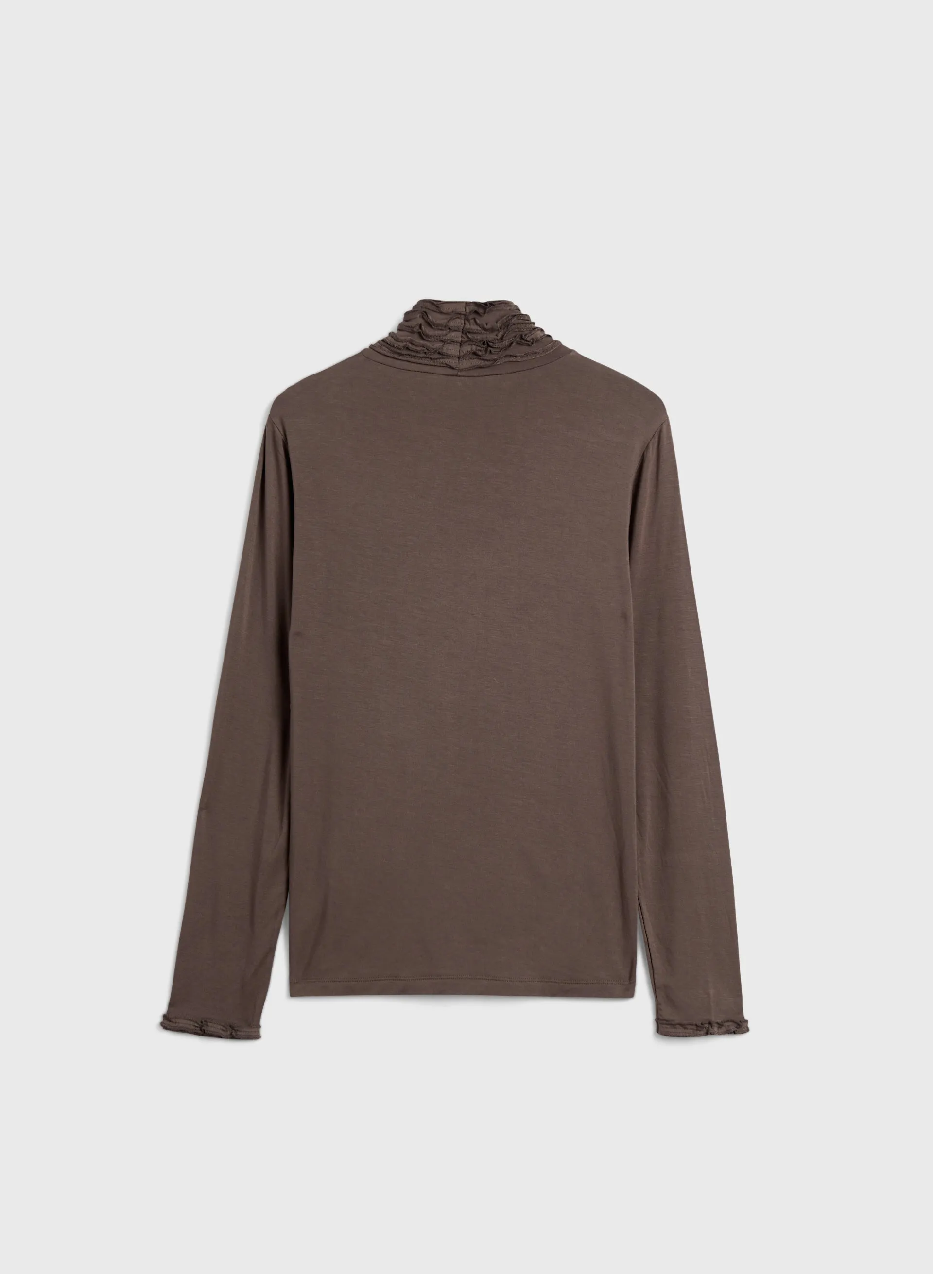 Essential Ruffle Edge Turtleneck Top