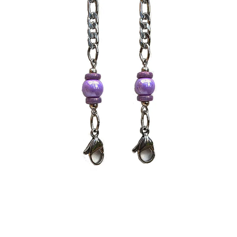 FACEMASK CHAIN ~ SHADES OF VIOLET (Tarnish Resistant Stainless Steel)