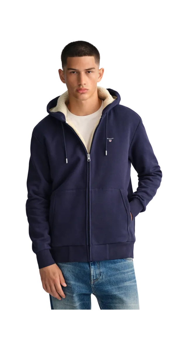 GANT Sherpa Fleece Full Zip Hoodie