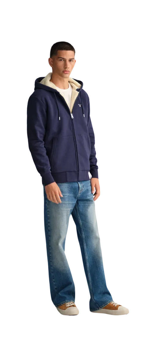 GANT Sherpa Fleece Full Zip Hoodie