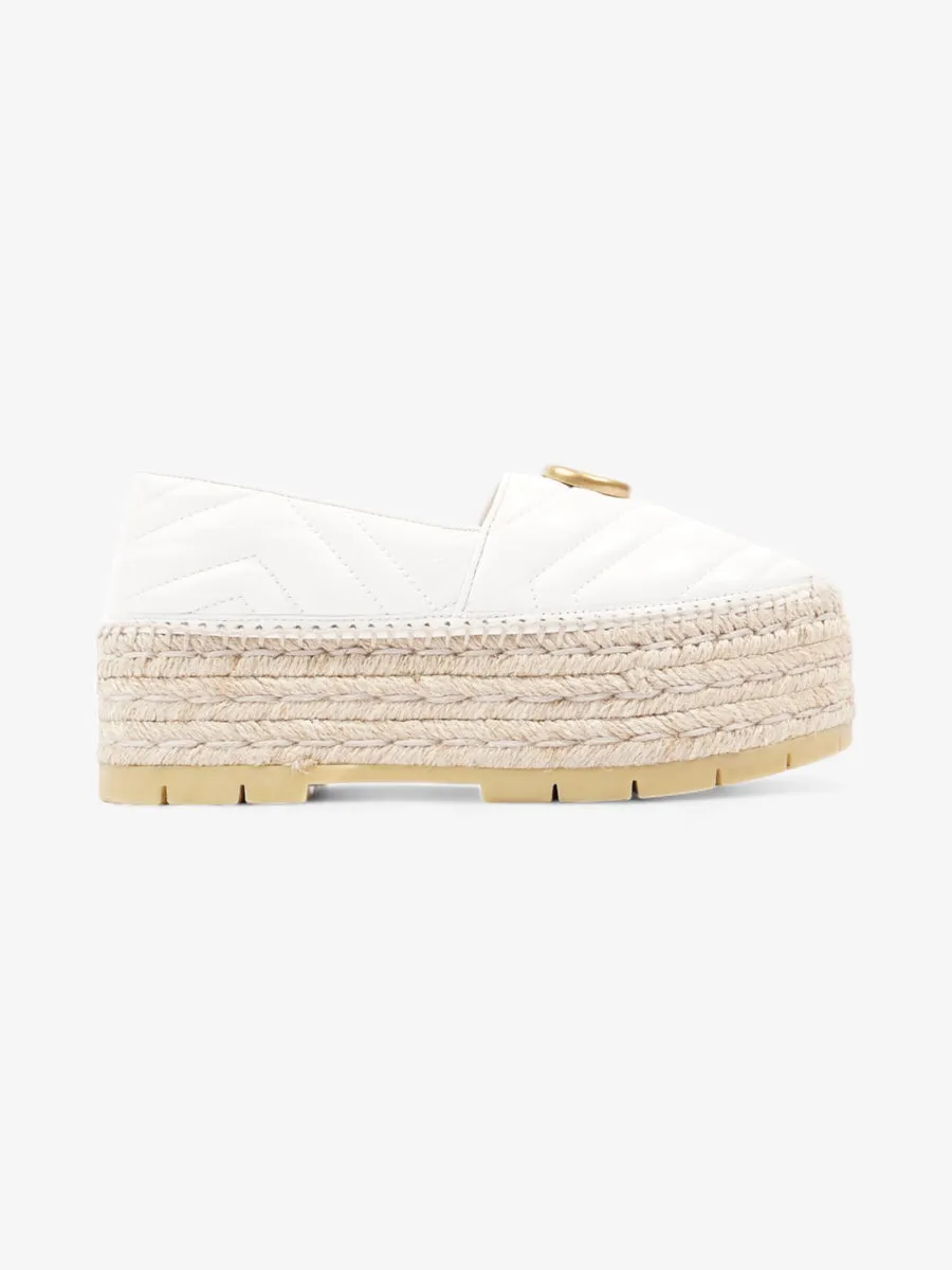 GG Marmont Platform Espadrille White / Gold Nappa Leather EU 36.5 UK 3.5